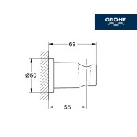 MEDIDAS SOPORTE DUCHA FIJO RAINSHOWER GROHE